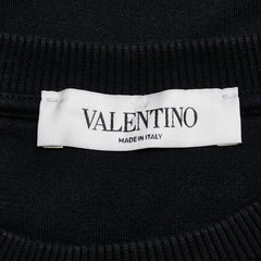 ヴァレンティノ VLTNロゴ スウェットトレーナー サイズ:S ブラック ホワイト コットン メンズ VALENTINO 【中古】