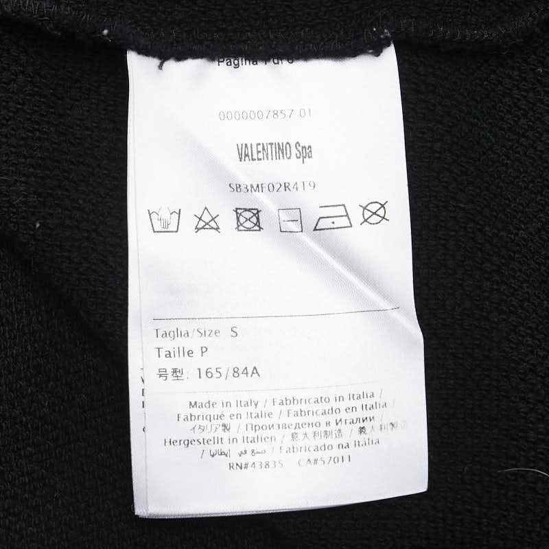ヴァレンティノ VLTNロゴ スウェットトレーナー サイズ:S ブラック ホワイト コットン メンズ VALENTINO 【中古】