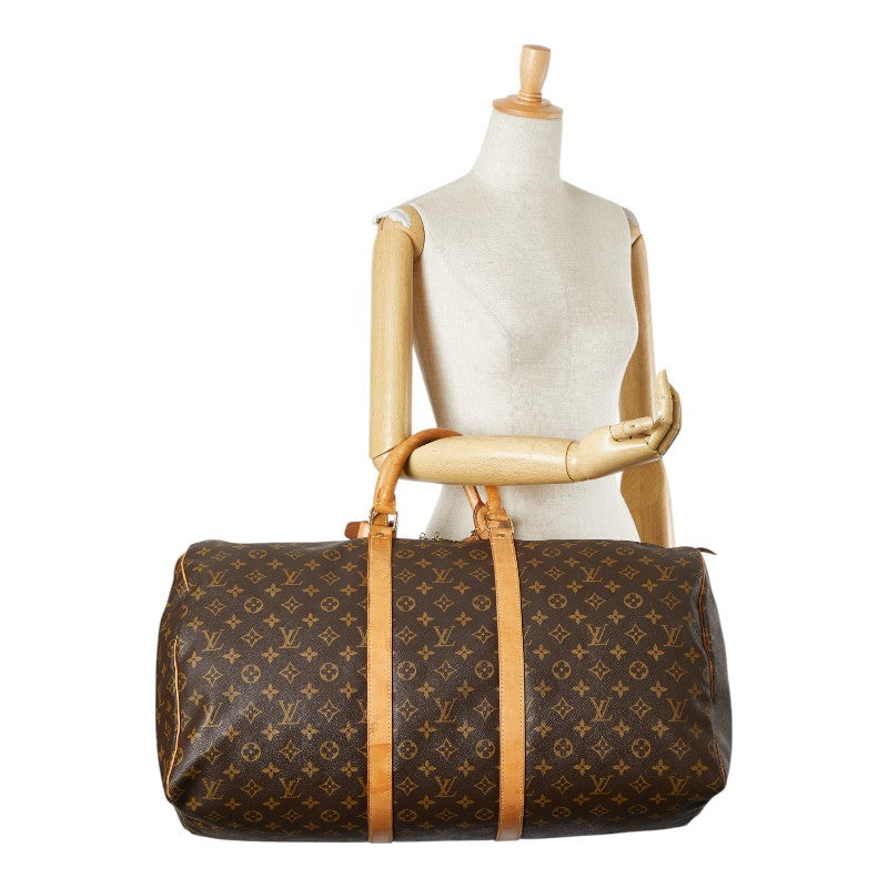 ルイ ヴィトン モノグラム キーポル55 ボストンバッグ M41424 ブラウン PVC レザー レディース LOUIS VUITTON 【中古】