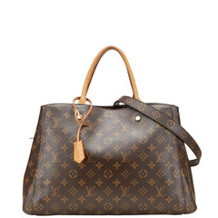 ルイ ヴィトン モノグラム モンテーニュGM ハンドバッグ ショルダーバッグ 2WAY M41067 ブラウン PVC レザー レディース LOUIS VUITTON 【中古】
