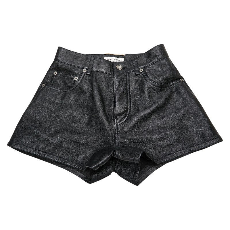 サンローラン ショートパンツ サイズ:F34 ブラック レザー レディース SAINT LAURENT 【中古】