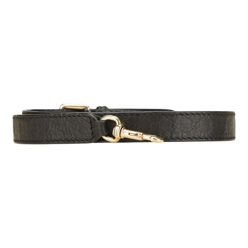 グッチ グッチシマ ショルダーストラップ ブラック ゴールド レザー レディース GUCCI 【中古】
