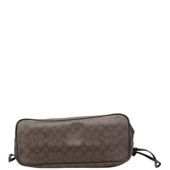 コーチ シグネチャー トートバッグ F57842 ブラウン ブラック PVC レザー レディース COACH 【中古】