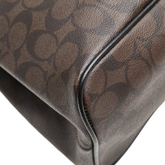 コーチ シグネチャー トートバッグ F57842 ブラウン ブラック PVC レザー レディース COACH 【中古】