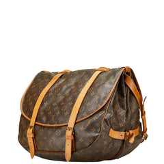 ルイ ヴィトン モノグラム ソミュール43 斜め掛け ショルダーバッグ M42252 ブラウン PVC レザー レディース LOUIS VUITTON 【中古】