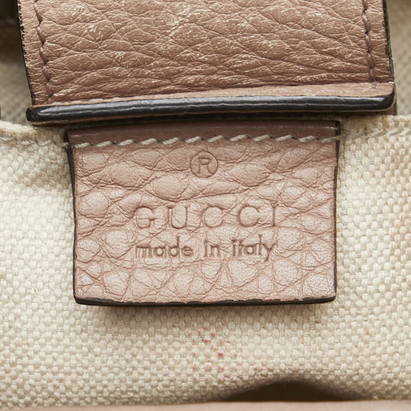 グッチ バンブー ミニショッパー ハンドバッグ ショルダーバッグ 2WAY 368823 ピンク レザー レディース GUCCI 【中古】