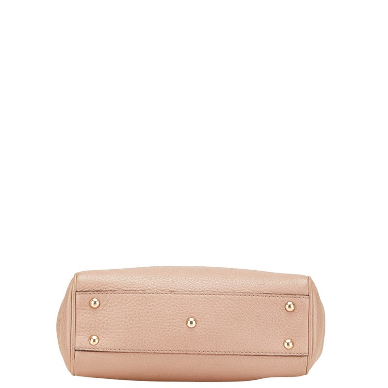 グッチ バンブー ミニショッパー ハンドバッグ ショルダーバッグ 2WAY 368823 ピンク レザー レディース GUCCI 【中古】