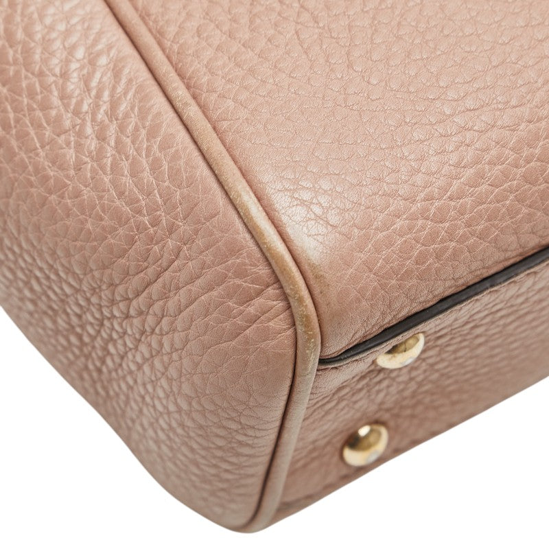 グッチ バンブー ミニショッパー ハンドバッグ ショルダーバッグ 2WAY 368823 ピンク レザー レディース GUCCI 【中古】