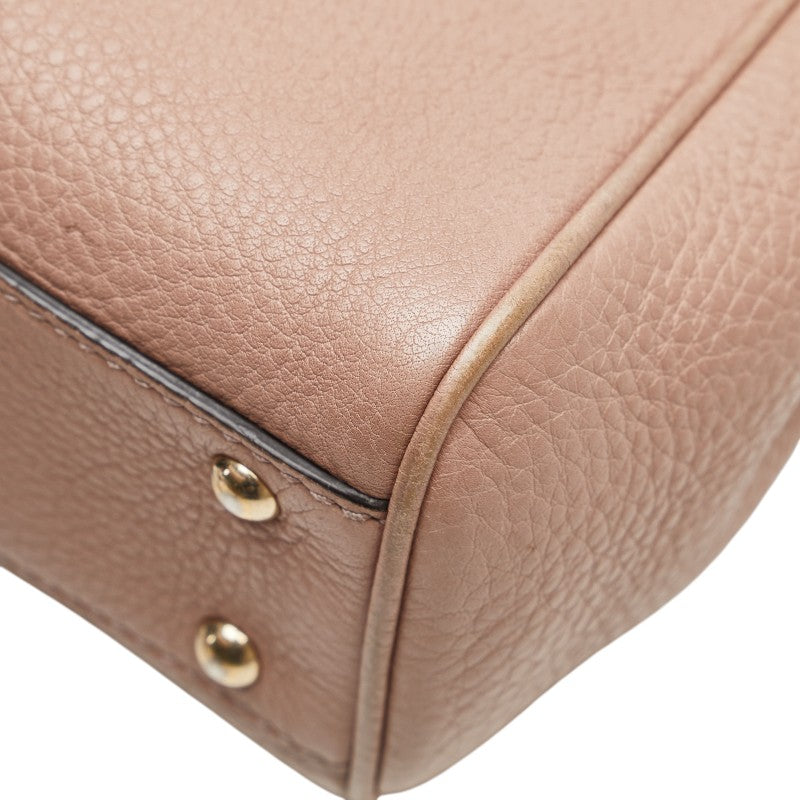 グッチ バンブー ミニショッパー ハンドバッグ ショルダーバッグ 2WAY 368823 ピンク レザー レディース GUCCI 【中古】