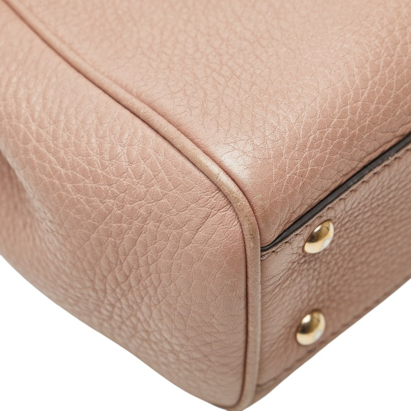 グッチ バンブー ミニショッパー ハンドバッグ ショルダーバッグ 2WAY 368823 ピンク レザー レディース GUCCI 【中古】