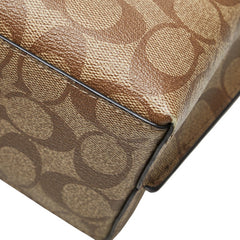 コーチ シグネチャー トートバッグ ショルダーバッグ 2WAY C4250 ベージュ ブラック PVC レザー レディース COACH 【中古】