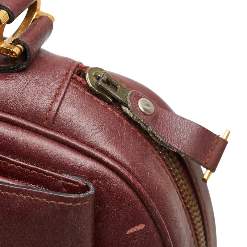カルティエ マストライン ショルダーバッグ ワインレッド レザー レディース CARTIER 【中古】
