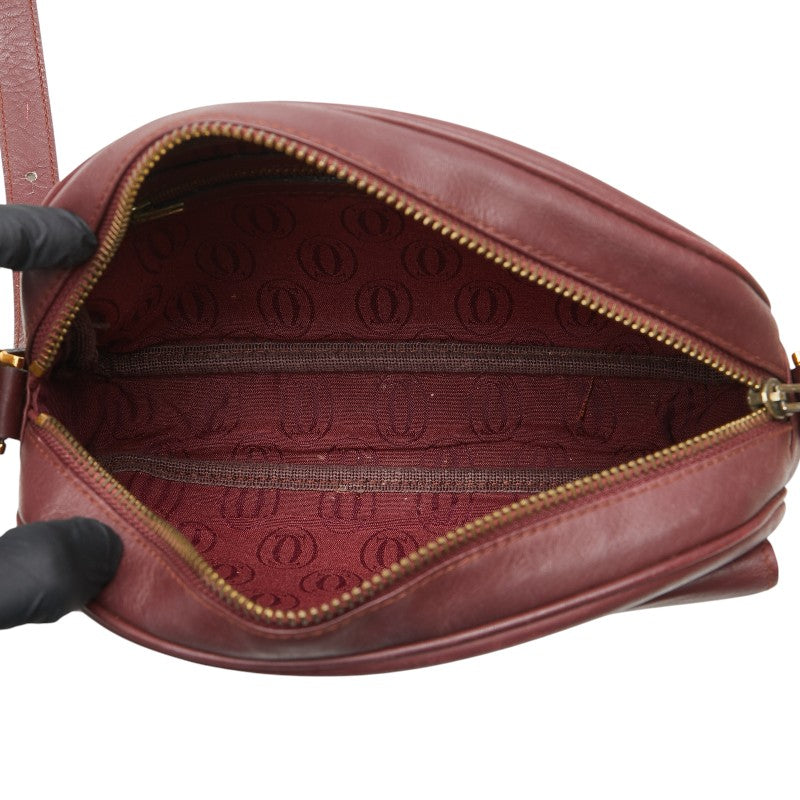 カルティエ マストライン ショルダーバッグ ワインレッド レザー レディース CARTIER 【中古】