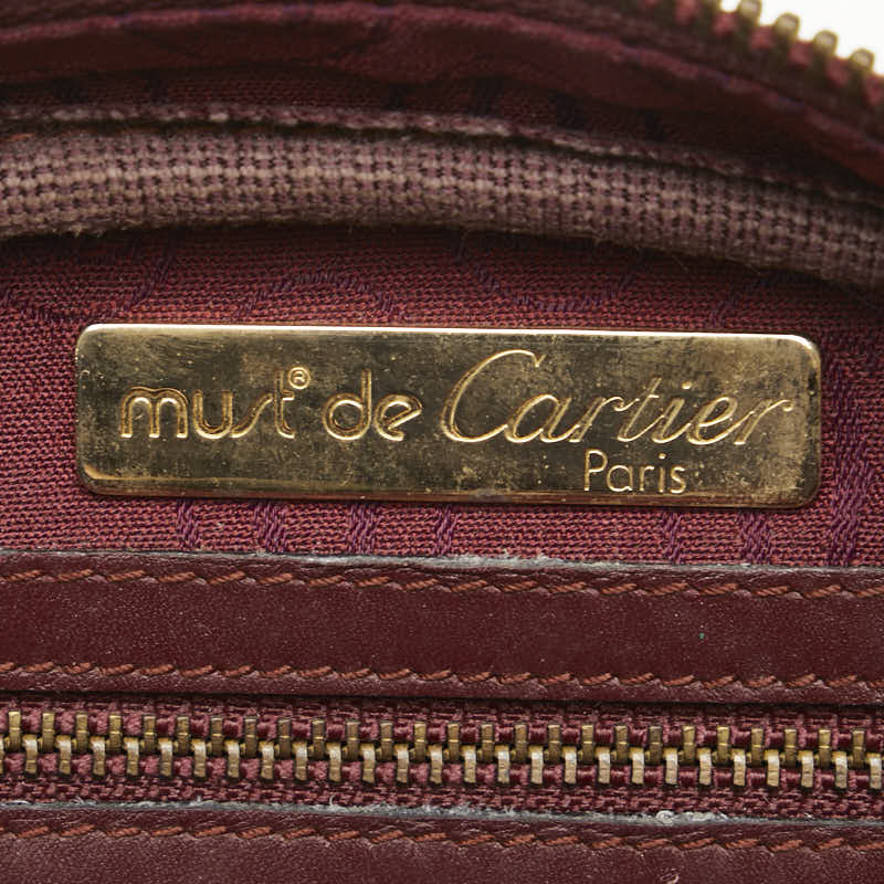 カルティエ マストライン ショルダーバッグ ワインレッド レザー レディース CARTIER 【中古】