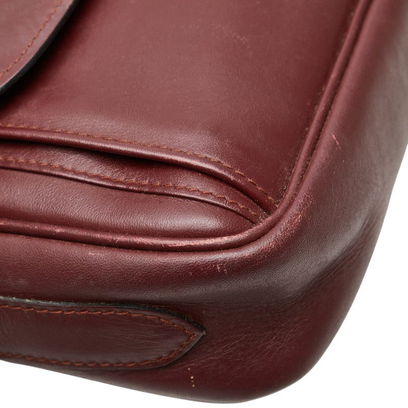 カルティエ マストライン ショルダーバッグ ワインレッド レザー レディース CARTIER 【中古】