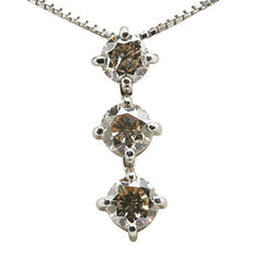 Pt900 プラチナ Pt850 プラチナ ダイヤ1.00ct プチ 3連 ネックレス レディース 【中古】