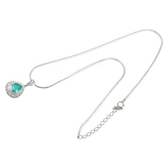 Pt900 プラチナ Pt850 プラチナ エメラルド1.56ct ダイヤ0.76ct 雫 モチーフ ペンダントネックレス レディース 【中古】