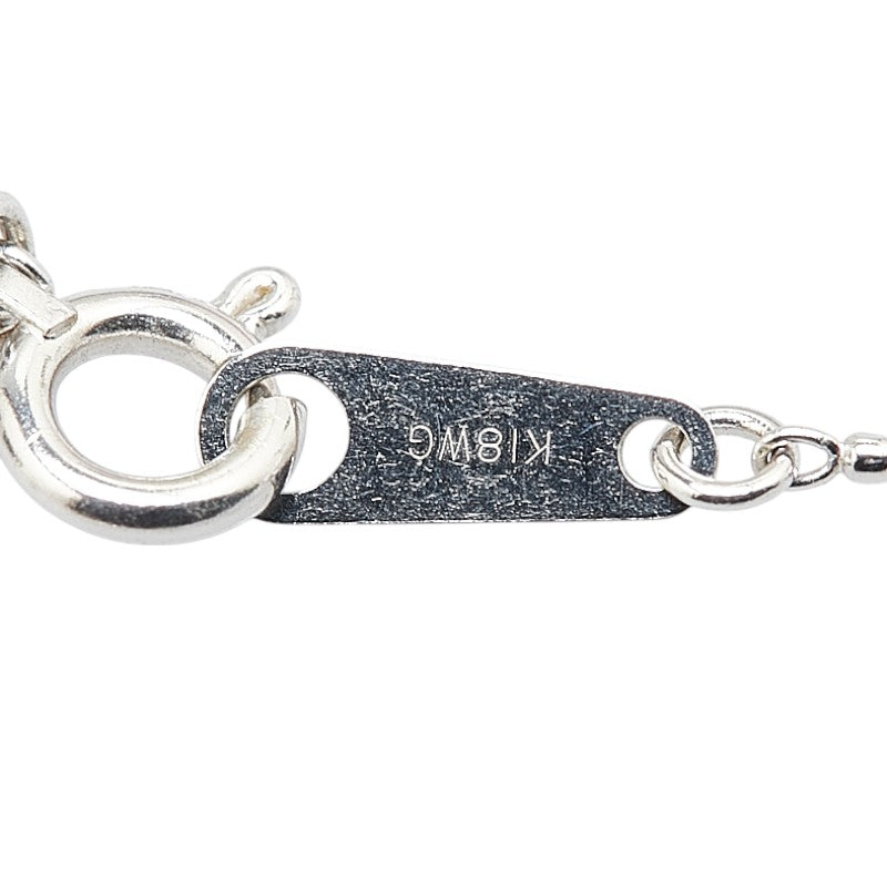 K18WG ホワイトゴールド ダイヤ0.30ct オープンハート ペンダントネックレス レディース 【中古】