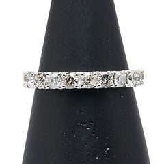 Pt900 プラチナ ダイヤ1.00ct ハーフエタニティ リング 指輪 レディース 12.5号 【中古】
