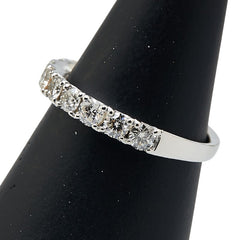 Pt900 プラチナ ダイヤ1.00ct ハーフエタニティ リング 指輪 レディース 12.5号 【中古】