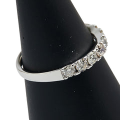 Pt900 プラチナ ダイヤ1.00ct ハーフエタニティ リング 指輪 レディース 12.5号 【中古】