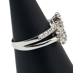 Pt900 プラチナ ダイヤ1.00ct 花 フラワー モチーフ リング 指輪 レディース 12号 【中古】