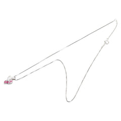 Pt850 プラチナ ルビー0.34ct ダイヤ0.08ct ペンダントネックレス レディース 【中古】