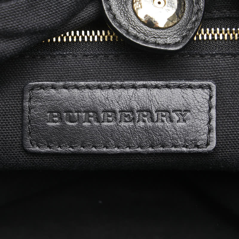 バーバリー ノバチェック 斜め掛け ショルダーバッグ ブラック マルチカラー レザー キャンバス レディース BURBERRY 【中古】