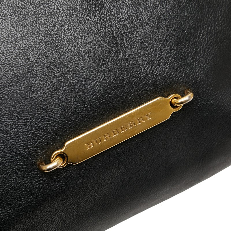 バーバリー ノバチェック 斜め掛け ショルダーバッグ ブラック マルチカラー レザー キャンバス レディース BURBERRY 【中古】