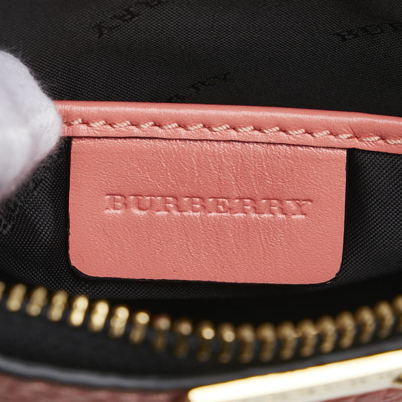 バーバリー ロゴ セカンドバッグ ピンク レザー レディース BURBERRY 【中古】