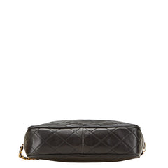 シャネル マトラッセ ココマーク フリンジ 斜め掛け チェーン ショルダーバッグ ブラック ラムスキン レディース CHANEL 【中古】