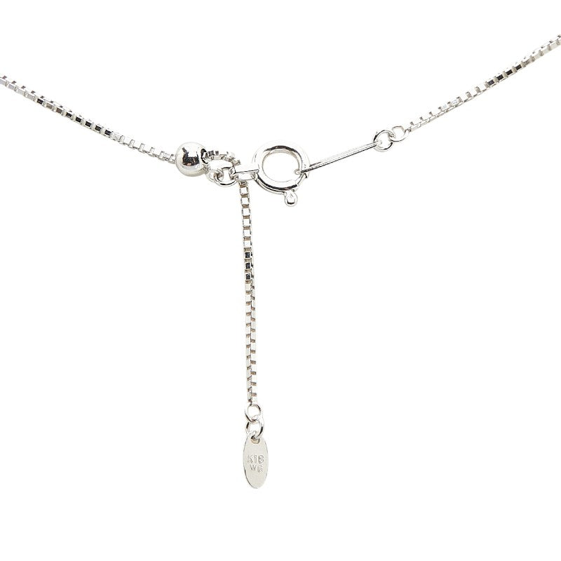 K18WG ホワイトゴールド ダイヤ0.62ct ハート モチーフ ネックレス レディース 【中古】