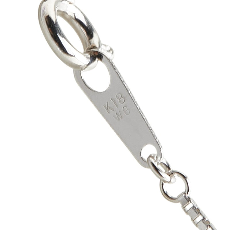 K18WG ホワイトゴールド ダイヤ0.62ct ハート モチーフ ネックレス レディース 【中古】