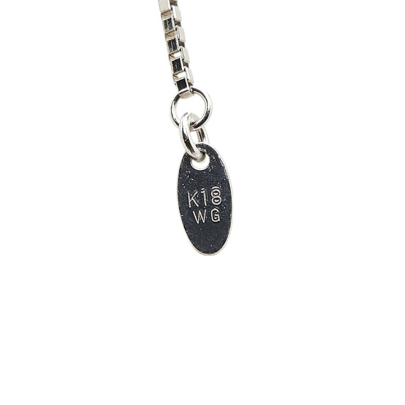 K18WG ホワイトゴールド ダイヤ0.62ct ハート モチーフ ネックレス レディース 【中古】
