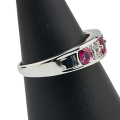 Pt900 プラチナ ルビー0.70ct ダイヤ0.27ct リング 指輪 レディース 11.5号 【中古】