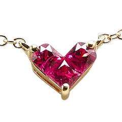 スタージュエリー K18YG イエローゴールド ルビー0.13ct ハート モチーフ ペンダントネックレス レディース STAR JEWELRY 【中古】