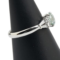 ライトブルー Pt900 プラチナ ダイヤ1.042ct ダイヤ0.30ct リング 指輪 レディース 12号 【中古】