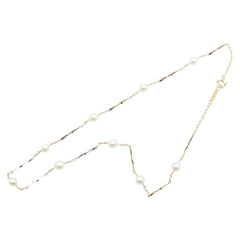 K18YG イエローゴールド アコヤパール4.5～4.6mm ステーション ネックレス レディース 【中古】