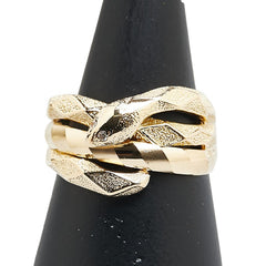 K18YG イエローゴールド ダイヤ スネーク ヘビ 蛇 モチーフ リング 指輪 レディース 11号 【中古】