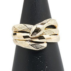 K18YG イエローゴールド ダイヤ スネーク ヘビ 蛇 モチーフ リング 指輪 レディース 11号 【中古】