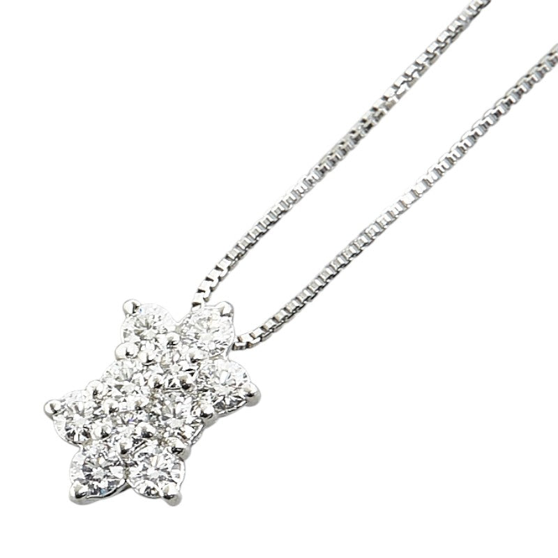 ノーブランド Pt900 プラチナ Pt850 プラチナ ダイヤ0.33ct ネックレス レディース no brand 【中古】