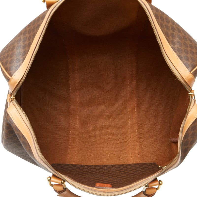 セリーヌ マカダム ボストンバッグ ブラウン PVC レザー レディース CELINE 【中古】