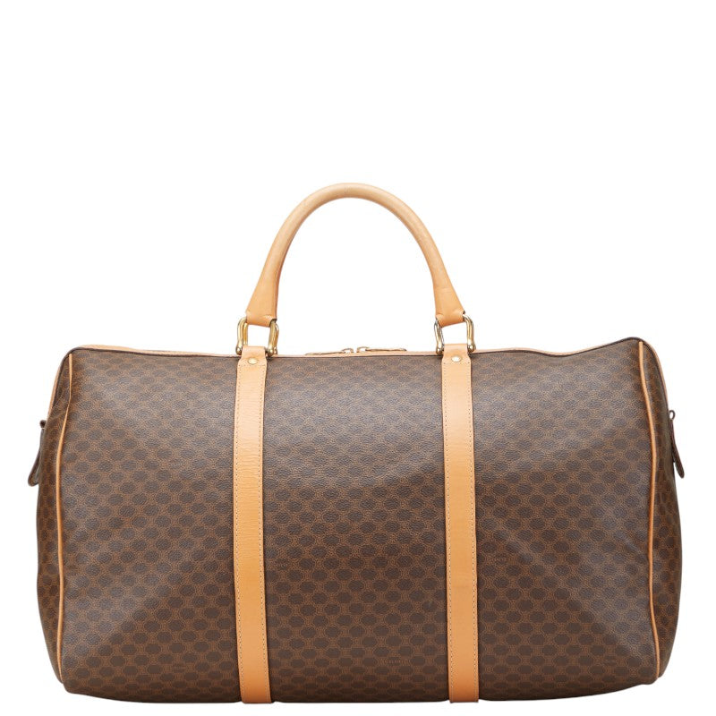 セリーヌ マカダム ボストンバッグ ブラウン PVC レザー レディース CELINE 【中古】