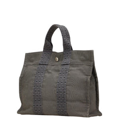 エルメス エールラインPM ハンドバッグ トートバッグ グレー キャンバス レディース HERMES 【中古】