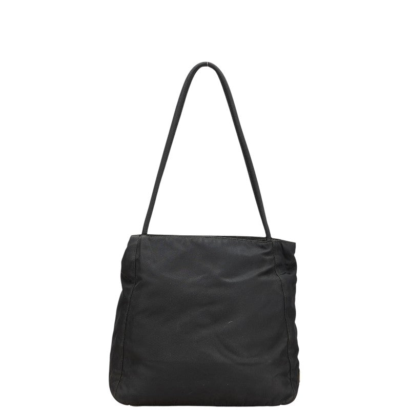 プラダ 三角ロゴプレート トートバッグ ショルダーバッグ ブラック ナイロン レディース PRADA 【中古】
