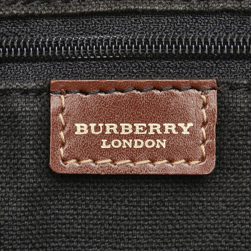 バーバリー ノバチェック シャドーホース トートバッグ ベージュ ブラウン PVC レザー レディース BURBERRY 【中古】