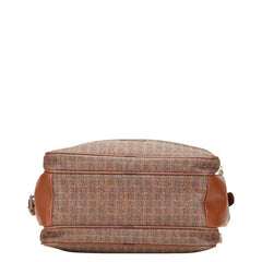 バーバリー ロゴ ハンドバッグ ショルダーバッグ ブラウン ブルー キャンバス レザー レディース BURBERRY 【中古】