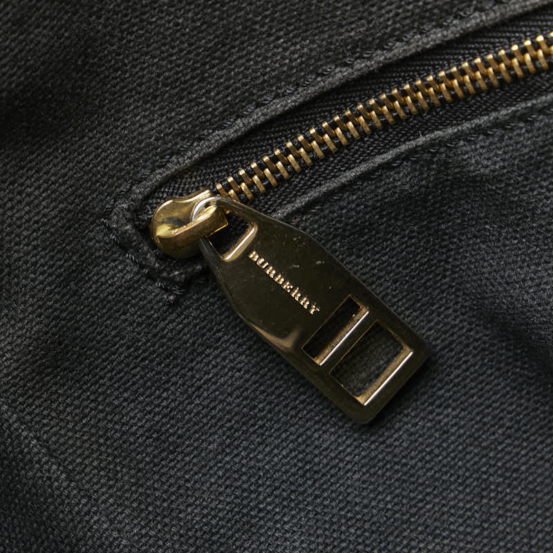 バーバリー チェック トートバッグ ショルダーバッグ グレー PVC レザー レディース BURBERRY 【中古】