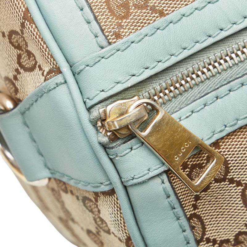 グッチ GGキャンバス ハンドバッグ ショルダーバッグ 2WAY 247205 ベージュ ブルー キャンバス レザー レディース GUCCI 【中古】