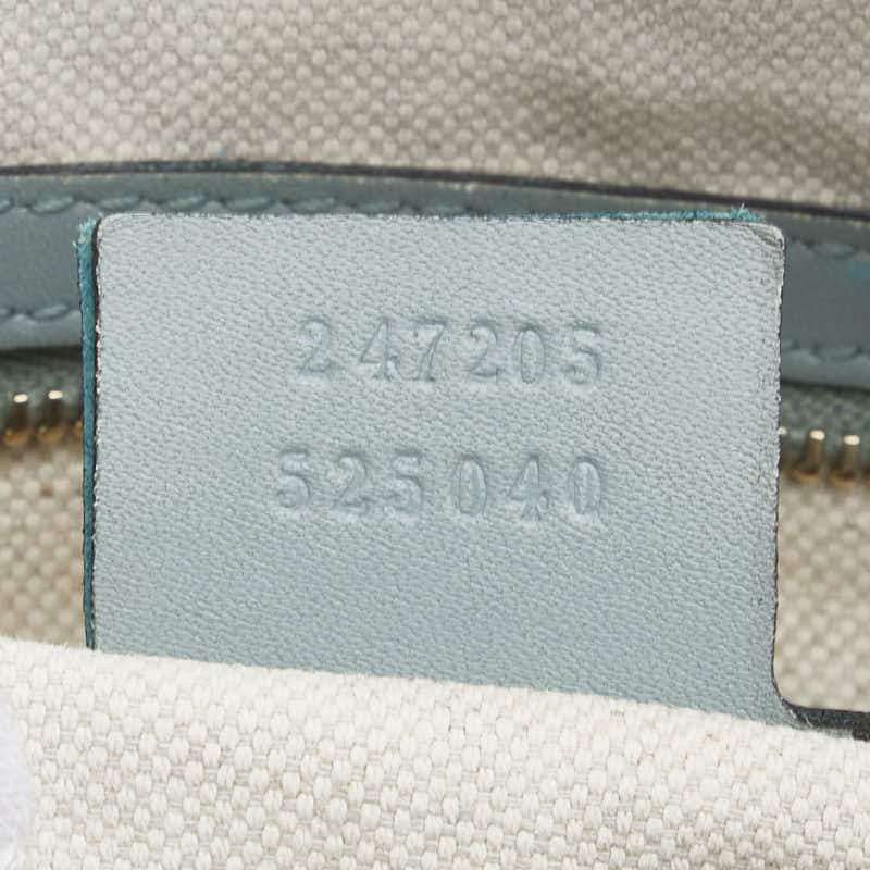 グッチ GGキャンバス ハンドバッグ ショルダーバッグ 2WAY 247205 ベージュ ブルー キャンバス レザー レディース GUCCI 【中古】